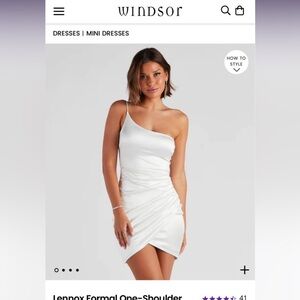 Satin one-shoulder mini dress
